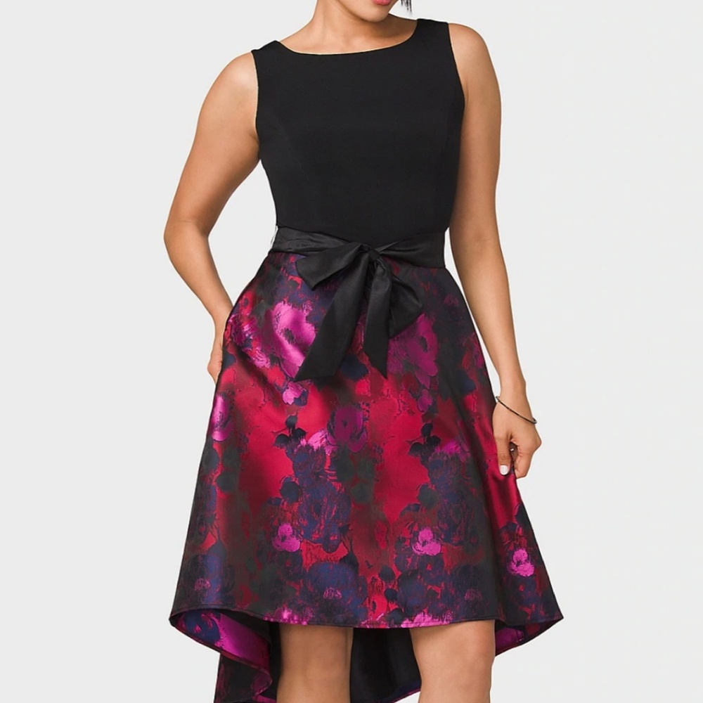 Dressbarn Hi-Low Floral Jacquard Dress